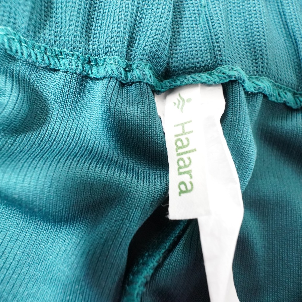 Halara Wide Leg High Waist Work Pants Womens XL Teal Green Waffle Stretch Casual - Picture 8 of 12